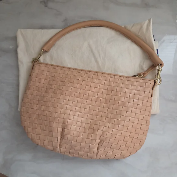 Clare V Petit Moyen  Woven Crossbody Bag In Bisque - Picture 11 of 12
